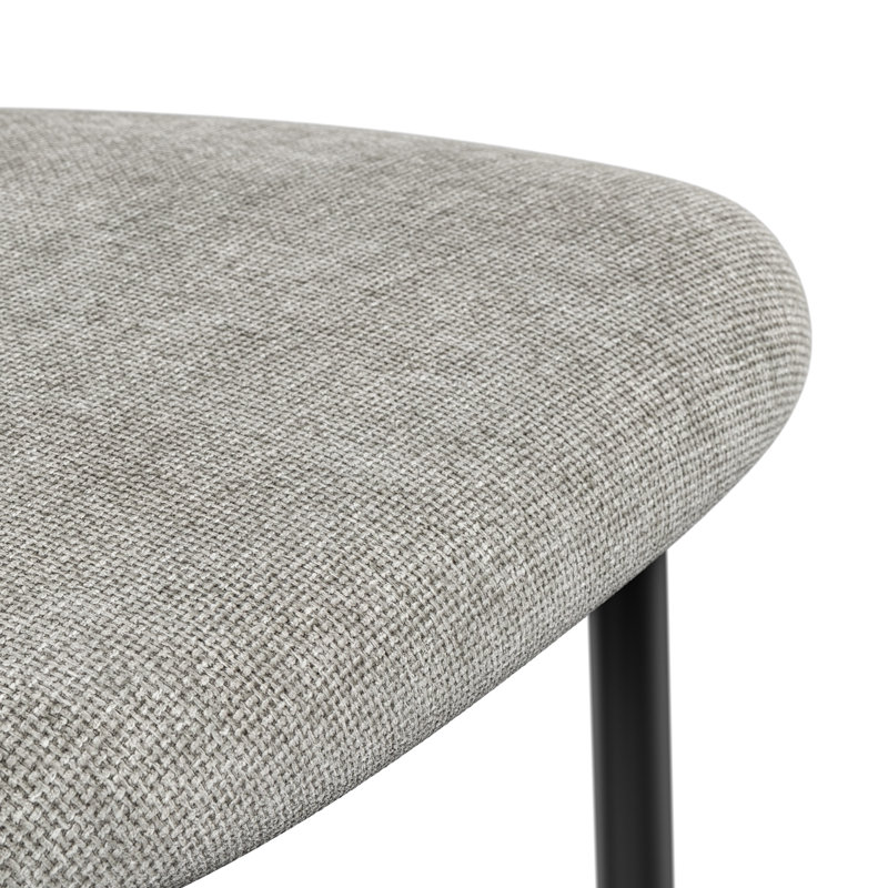 Arlo Marble Table Top W Oak Legs Myla Linen Dining Chair Grey, Set of 6, Grey, White/Black