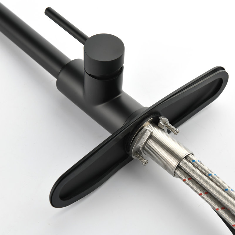 Robinet de cuisine avec douchette extractible, Noir mat