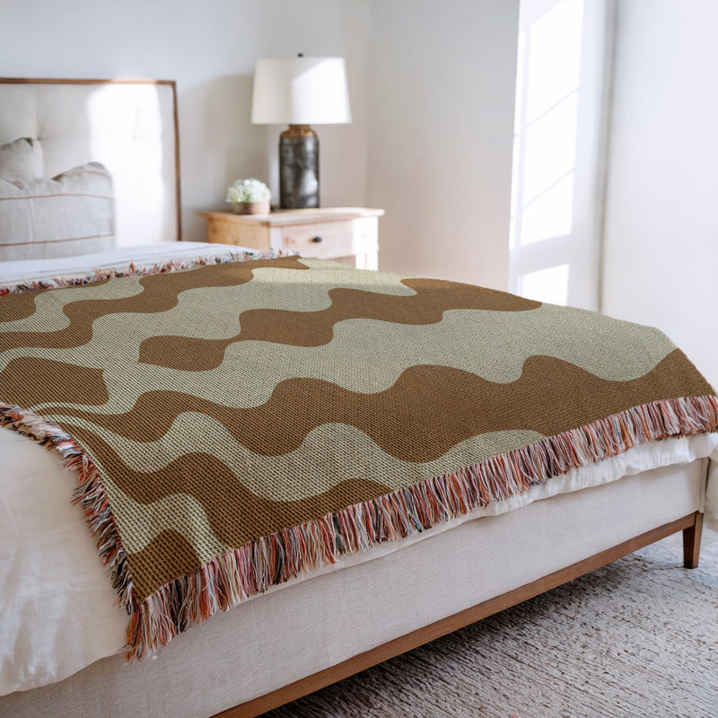 Jeté en mélange de coton Sunbeam, Orange brûlé, L 80 po x l 60 po