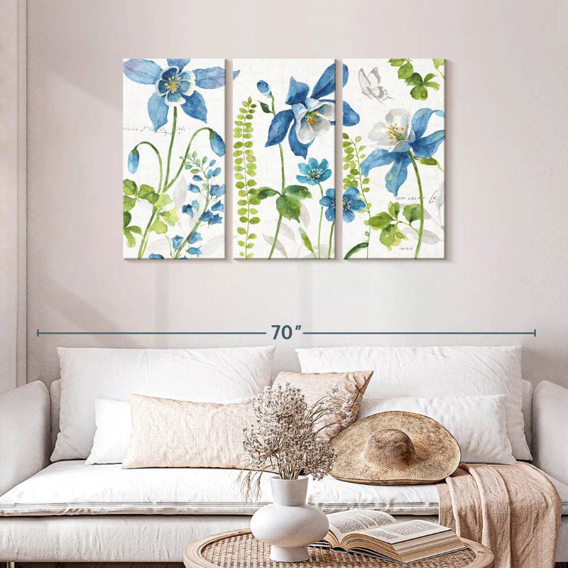 Jardin Harnek bleu et vert I, H 28 po x l 45 po