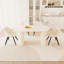 Ensemble de table de salle à manger en bois de polyuréthane de 63 po de style médiéval et de polyuréthane beige 63 po-1741389336-1741389337