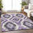 Machine Washable Indoor/Outdoor Xhevrie Purple Rug-24269275