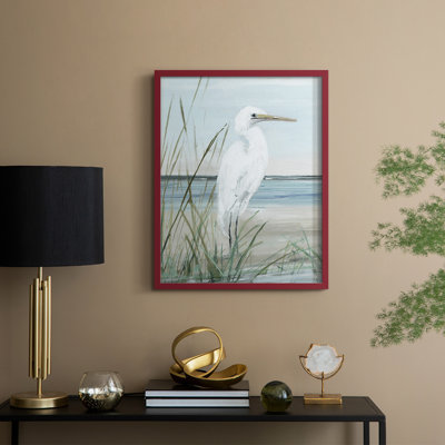 Summertime Heron I, reproduction encadrée - bois massif