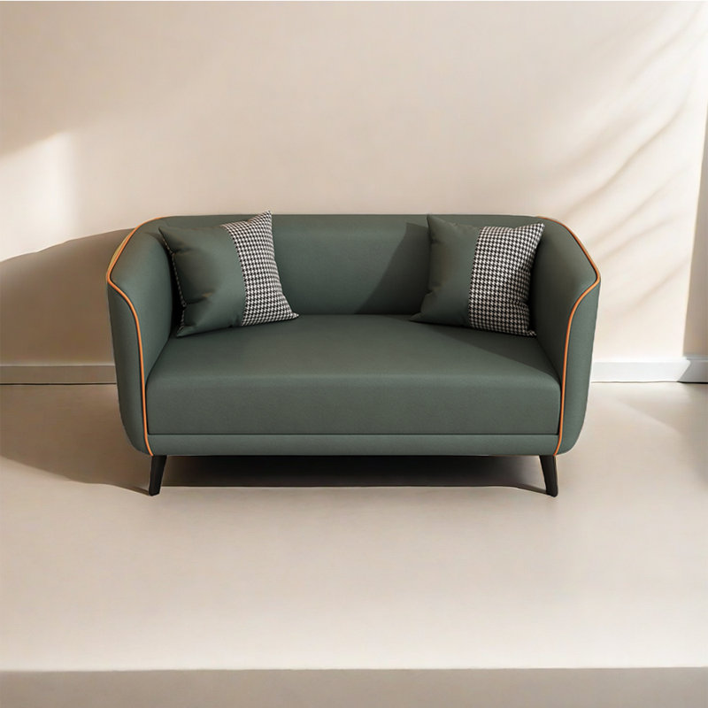 Meredyth Upholstered 46.4'' Loveseat, Orange Faux Leather