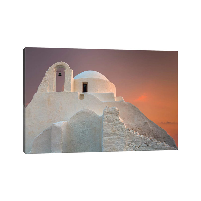 Europe, Greece, Mykonos. Church Of Panagia Paraportiani. by Jaynes Gallery - Wrapped Canvas Print