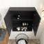 Armoire de rangement murale 26 po avec 2 portes, tablettes et compartiment de rangement ouvert noir