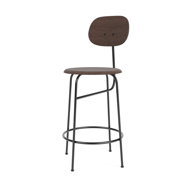 Afteroom Stool with Metal Frame, Black
