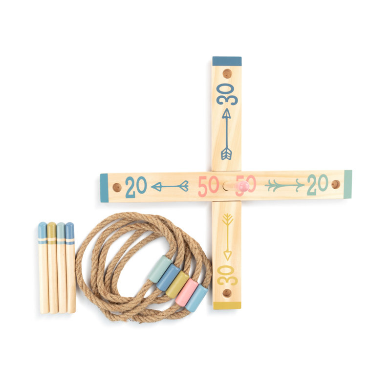 DEMDACO Solid Wood Washer And Ring Toss with Carrying Case