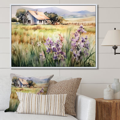 Lavande, campagne, prés - orchidées, reproduction d'art sur toile