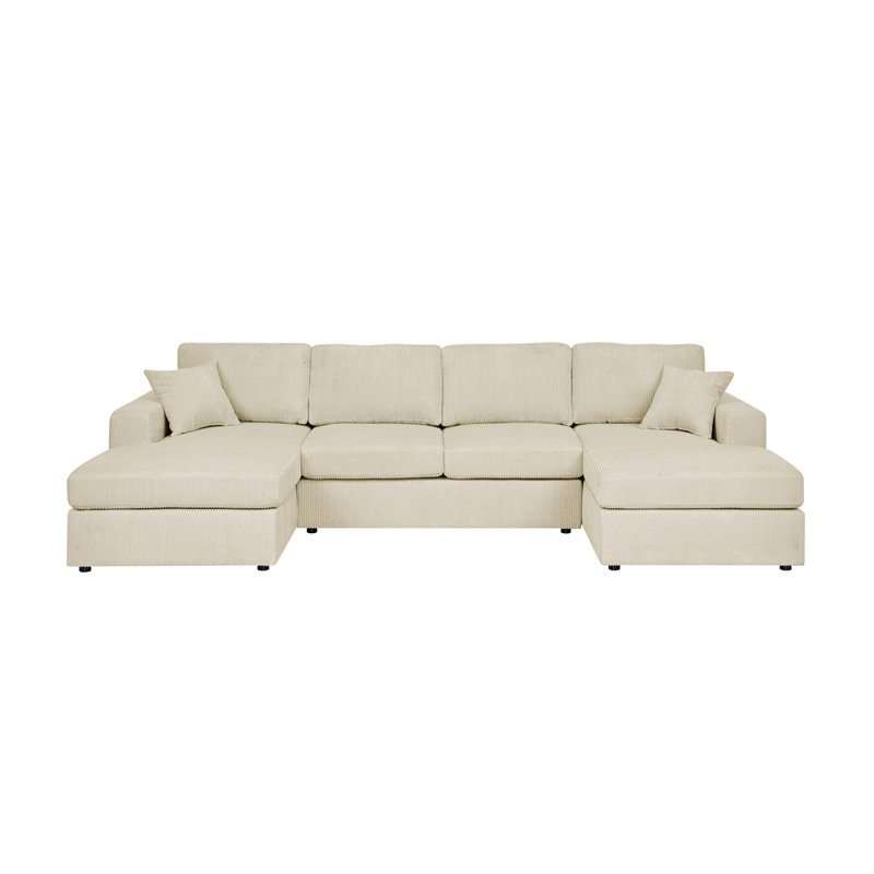Canapé modulaire Corduroy, Crème, crème