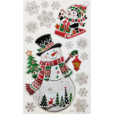 JMANNI Christmas Window Stickers 8 Sheets Window Sticker Decor Snowflakes Window