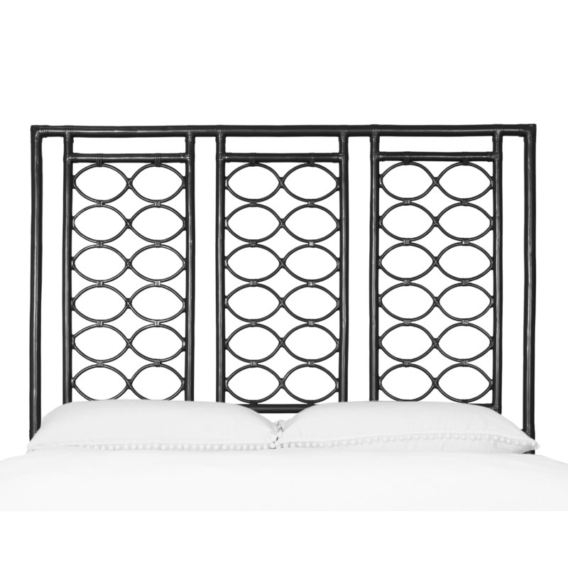 Infinity Wicker/Rattan Open-Frame Headboard, Black, Queen