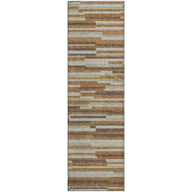 Premium Machine Washable Prisco Paprika Rug, Runner 2'3" x 7'6"
