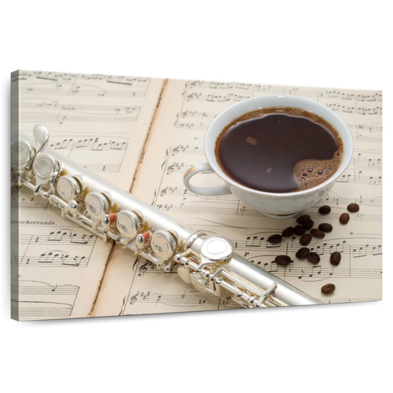 Café et musique, H 34 po x l 51 po