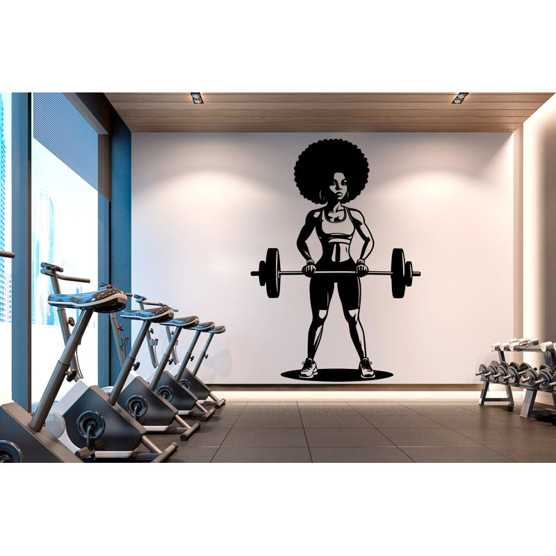Adhésif décoratif gymnase, art mural, Beige, H 18 po x l 26 po