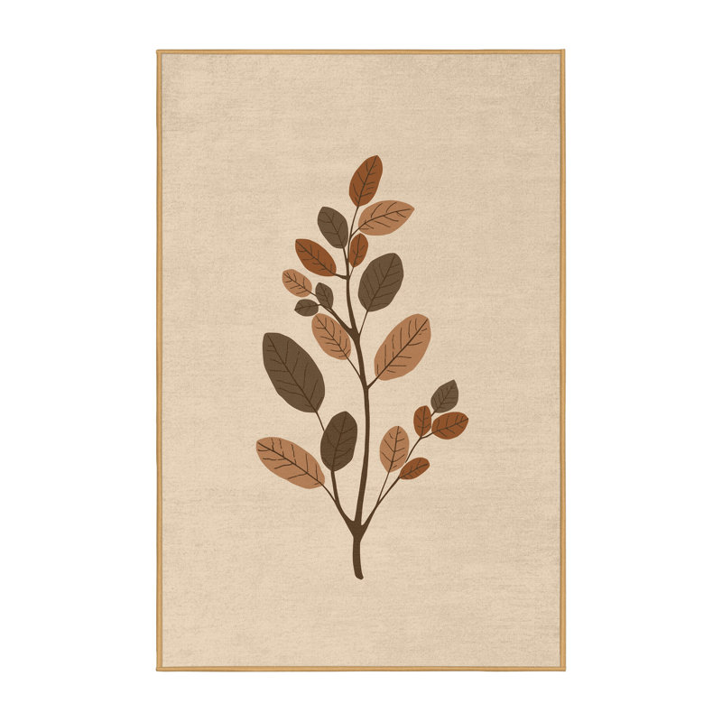 Soft Plush Findley Thanksgiving Modern & Contemporary Abstract Area Rug in Beige – LightBrown Binding, 2x4