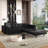 King Size Pull Out Sofa Bed,3-In-1 Faux Leather Convertible Sleeper Sofa With Ultra Wide Armrests,Tufted Modern Sofa,4-Seater Couch With 2 Pillows-1297763716