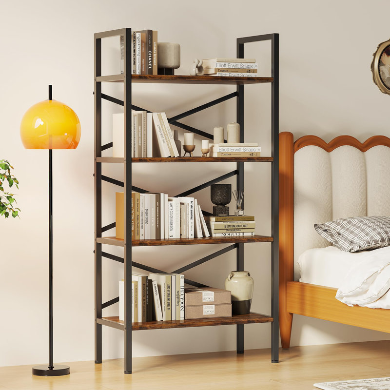 4-shelf small bookcase with open shelves, Vintage