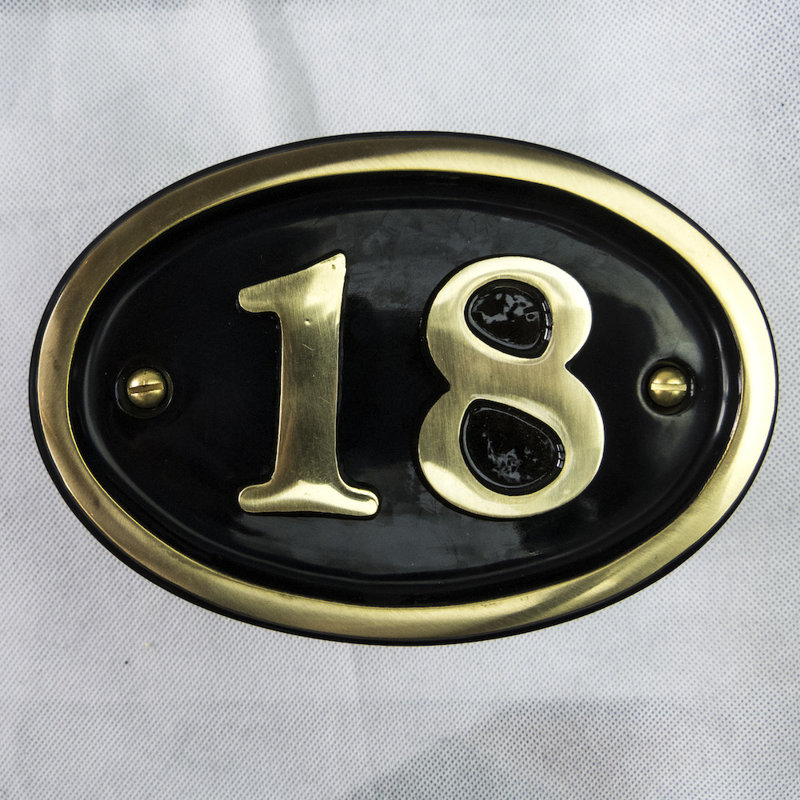 Tyrinia 10cm H Reflective Aluminum House Number, 18