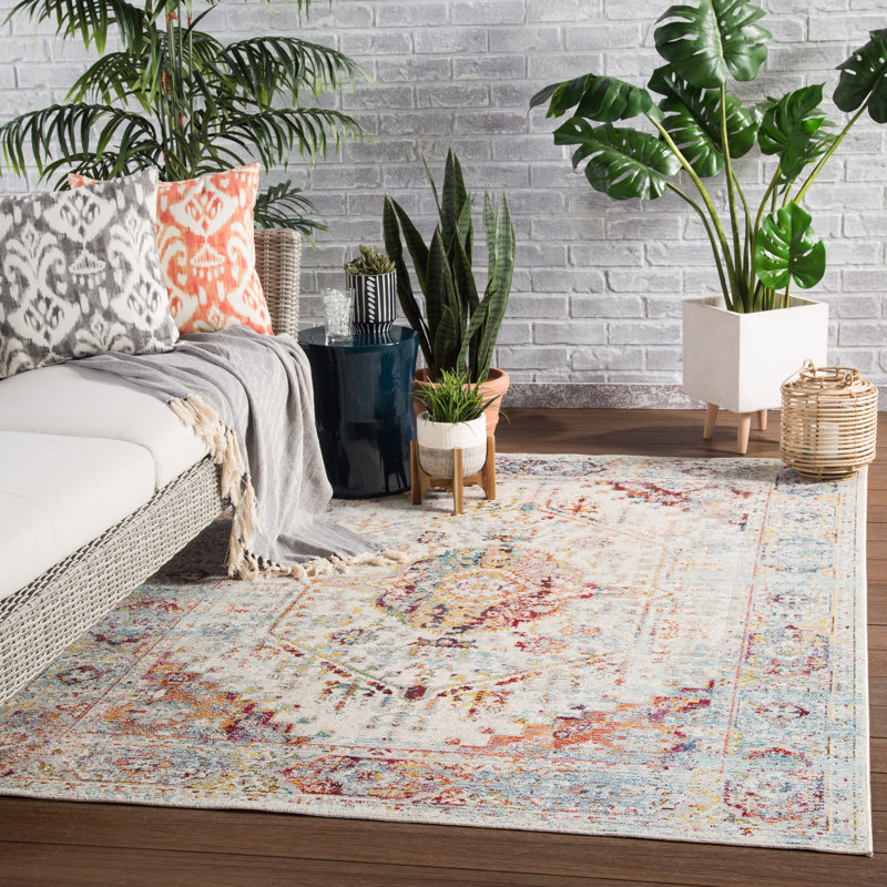 Tapis oriental beige / bleu Valletta, Rectangle 5 pi 3 po x 7 pi 6 po