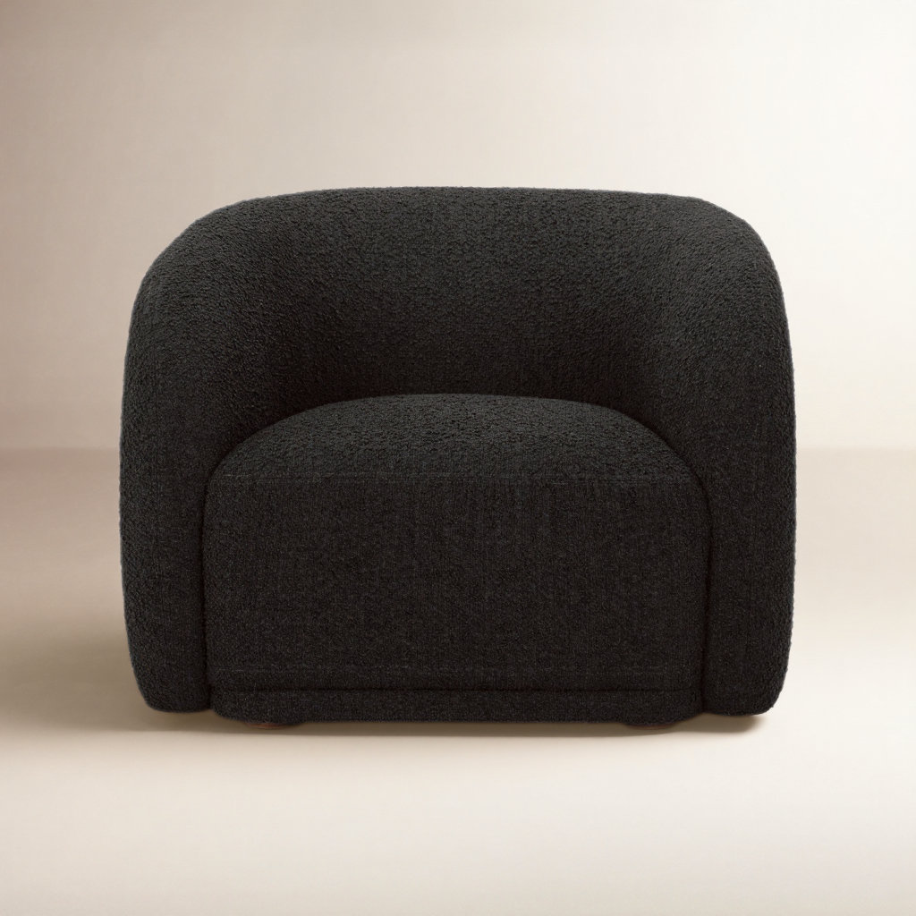 Penelope Accent Chair, Black Boucle