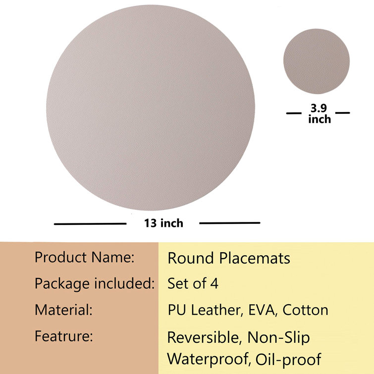 Crestone Leather/Faux Leather Round Placemat