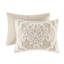 Ensemble d'édredon damassé en coton 3 pièces taupe-122118568-122118570