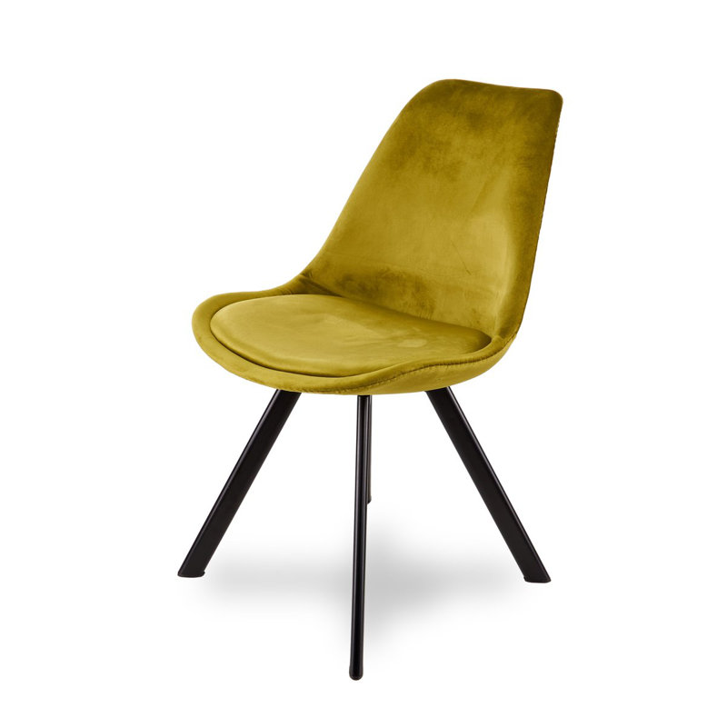 Oreana 45cm H Velvet Upholstered Side Chair, Gold