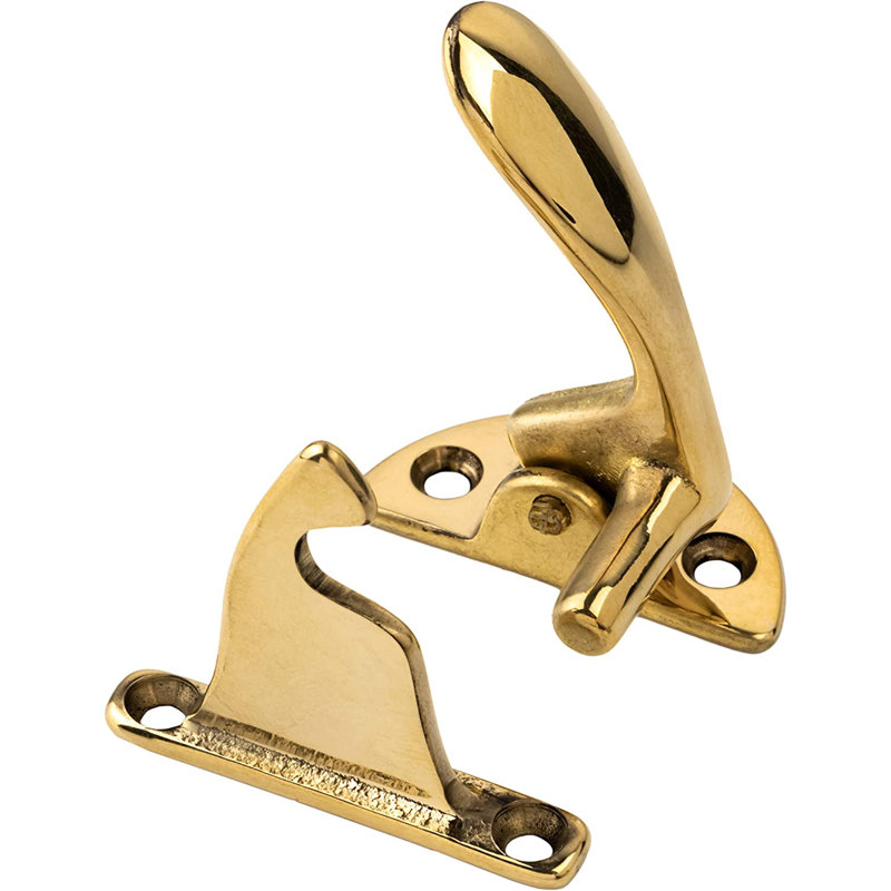 Vintage Brass Left-Handed Cabinet Door Lever Latch