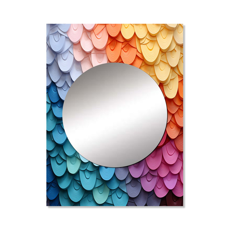 Alania Opt Art Harmonious Spectrum II - grand miroir Op Art, miroir mural décoratif moderne, impression d'art en métal