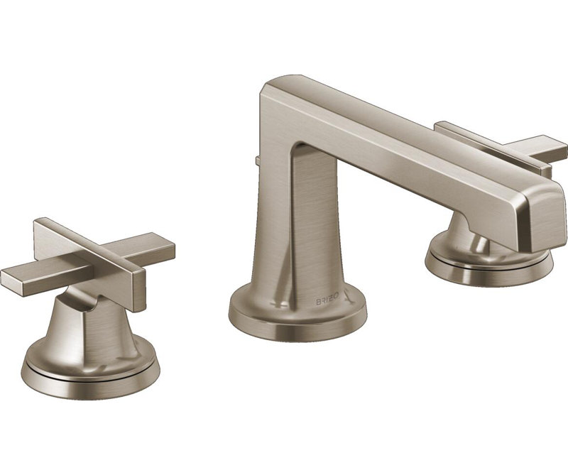Levoir® Two-Handle Wall Mount Lavatory Faucet, Luxe Nickel, Low Cross Handle, 1.2