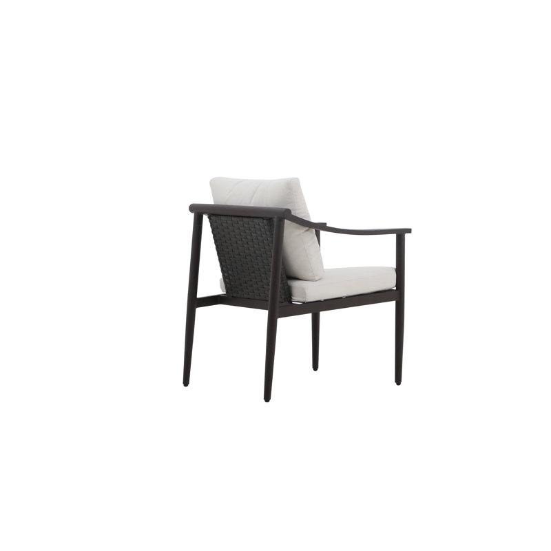 Chaise de patio en métal et polyester Orlando (ensemble de 6), Ivoire ivoire