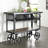 Black Metal Industrial Rolling Cart 3 Basket Drawers Console Table
