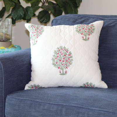 Floral Cotton Pillow Cover