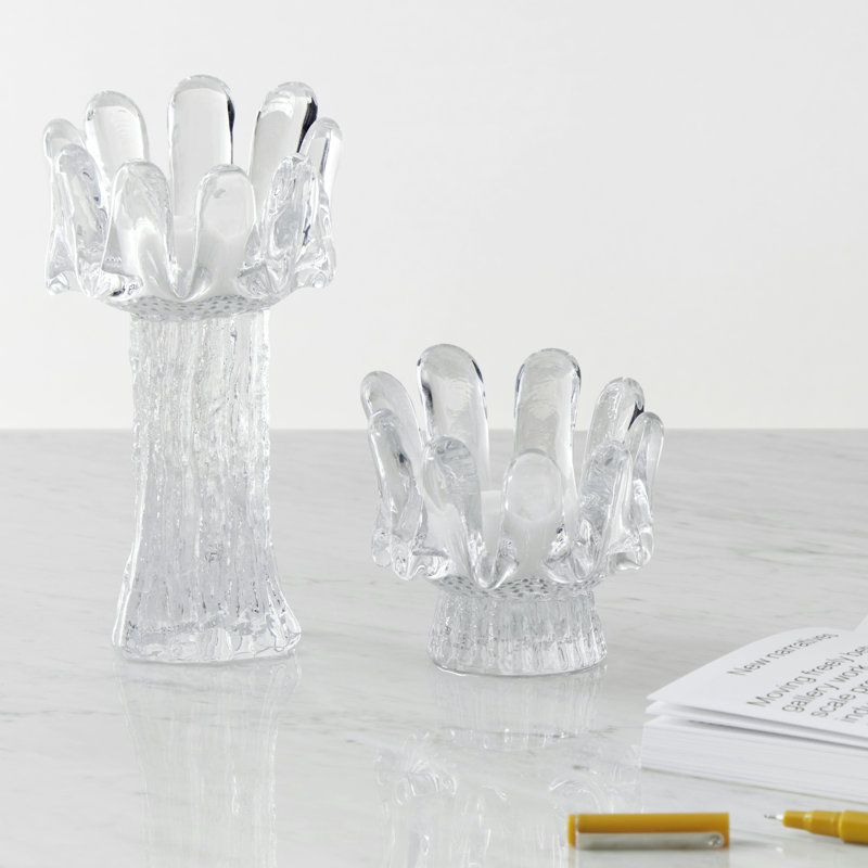 Votive tournesol transparent, H 3,6 po x l 3,9 po x P 3,9 po, Clair