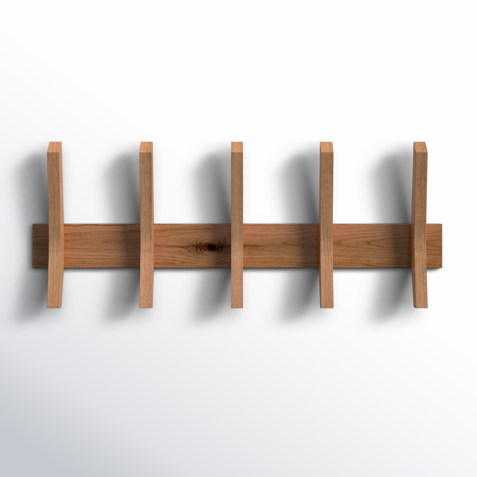 Sifford 5 - Hook Solid Wood Coat Rack, Walnut