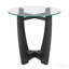 Table basse ronde en verre 23,5 po - petite - noire