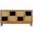 Accent Sideboard, Retro 4-Door Sideboard With Artificial Rattan Doors And Transparent Glass, Accent Cabinet-216997915