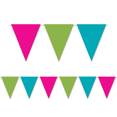 Cerise, vert lime et turquoise fanion Bnr