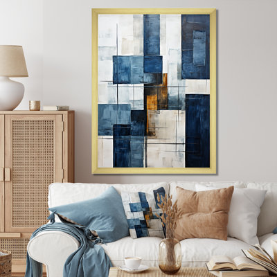Indigo Illusion Abstract Shapes V - Décoration murale formes abstraites