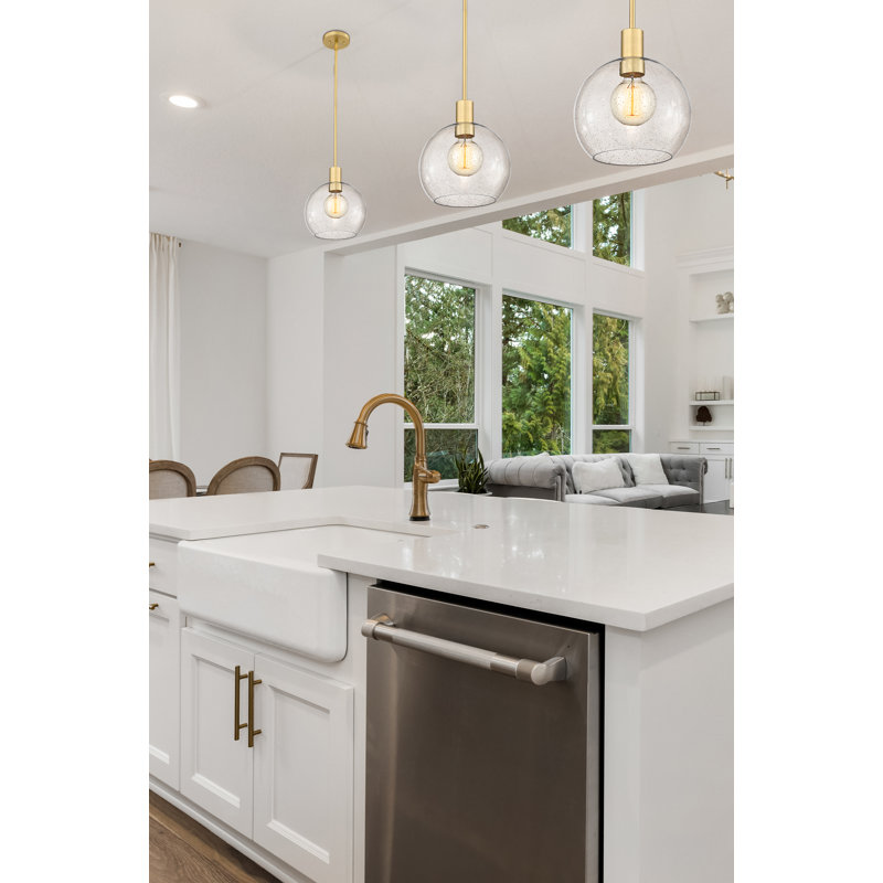 Luminaire suspendu 1 lumière Margo, Vieux laiton