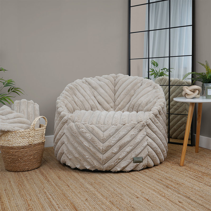 Polyester Refillable Bean Bag Chair, Cream
