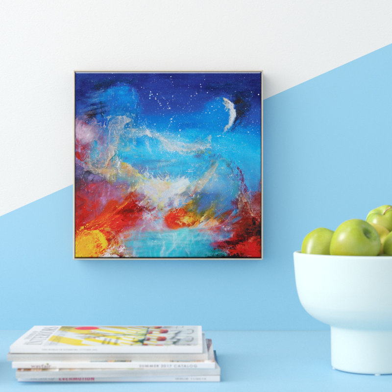 Oliver Ayem - Floater Frame Painting on Canvas, Timber, 41cm H x 41cm W