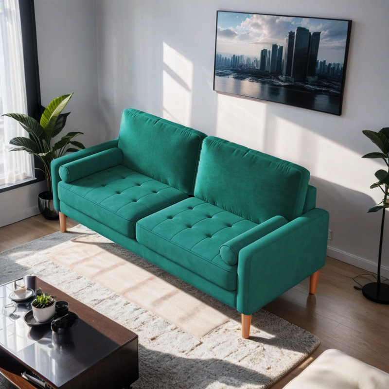 Canapé Moe 67,5, Tissu vert
