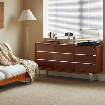 A retro Chinese-style nine-drawer cabinet