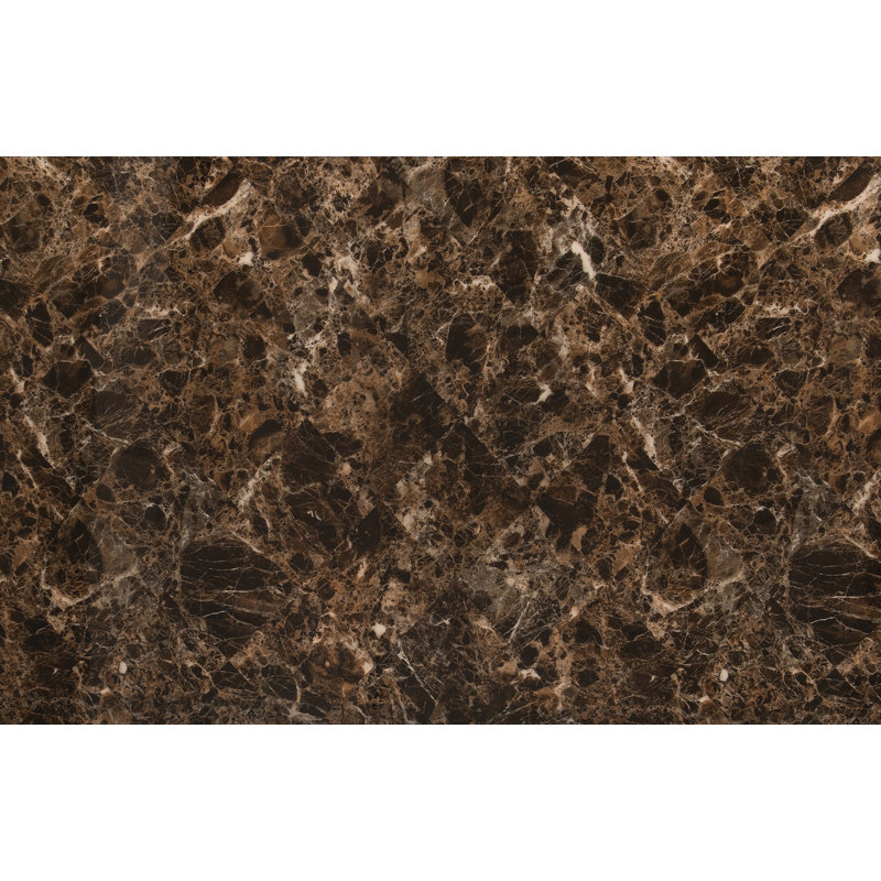 Ambur Faux Marble Top Dining Table, 36" x 60" x 30" H, Black-Brown