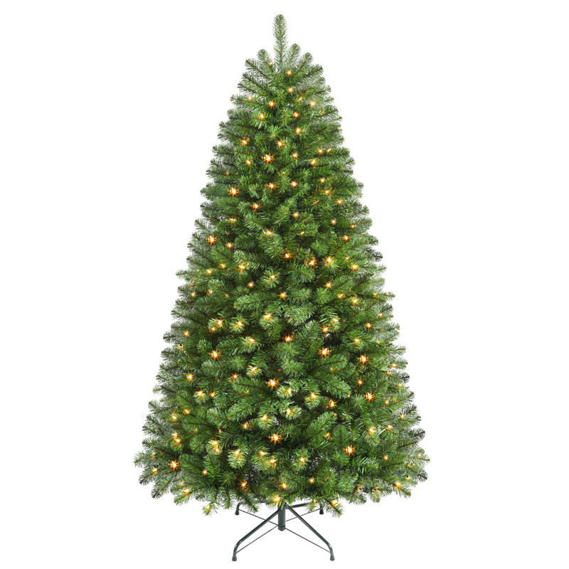 Lighted Artificial Christmas Tree, 7' H