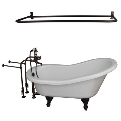 67'' x 29.5'' Soaking Acrylic Bathtub with Faucet