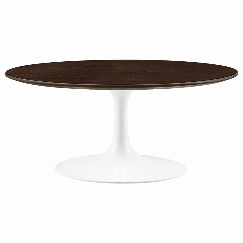 Lippa 36" Round Coffee Table, Cherry, White