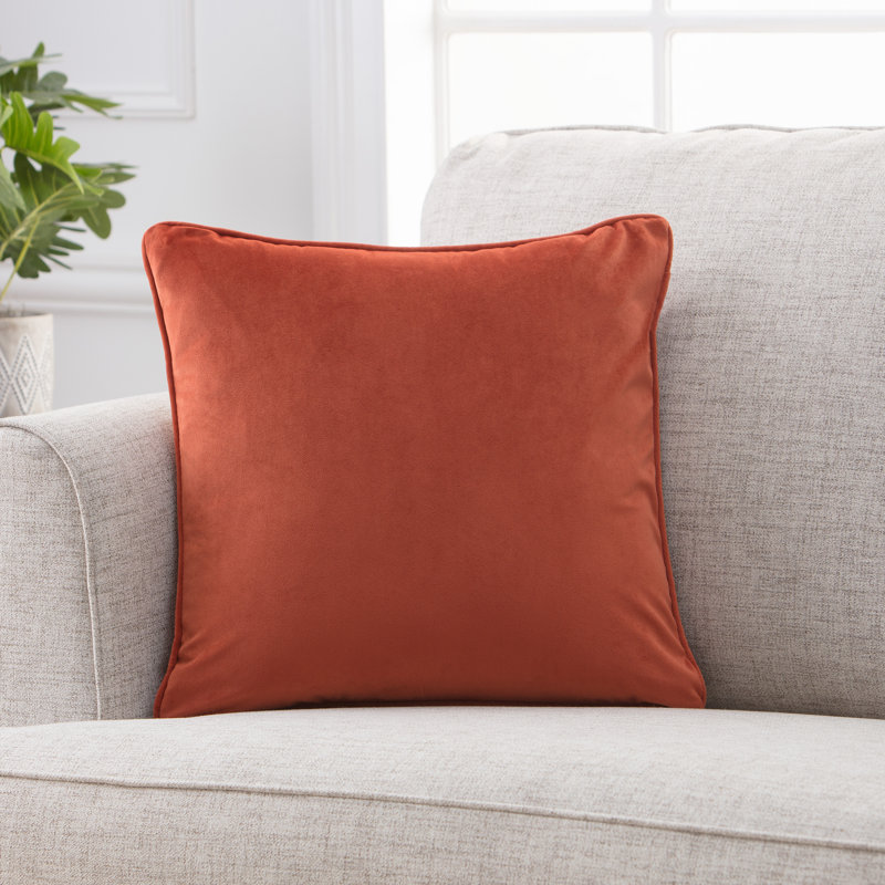 Rust Velvet Square Throw Pillow Cover, 18x18 Inches